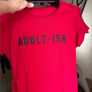 Adult-ish red T-shirt fun